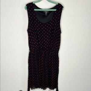 Poetry Black and Red Sleeveless Scoop Neck Midi Dress